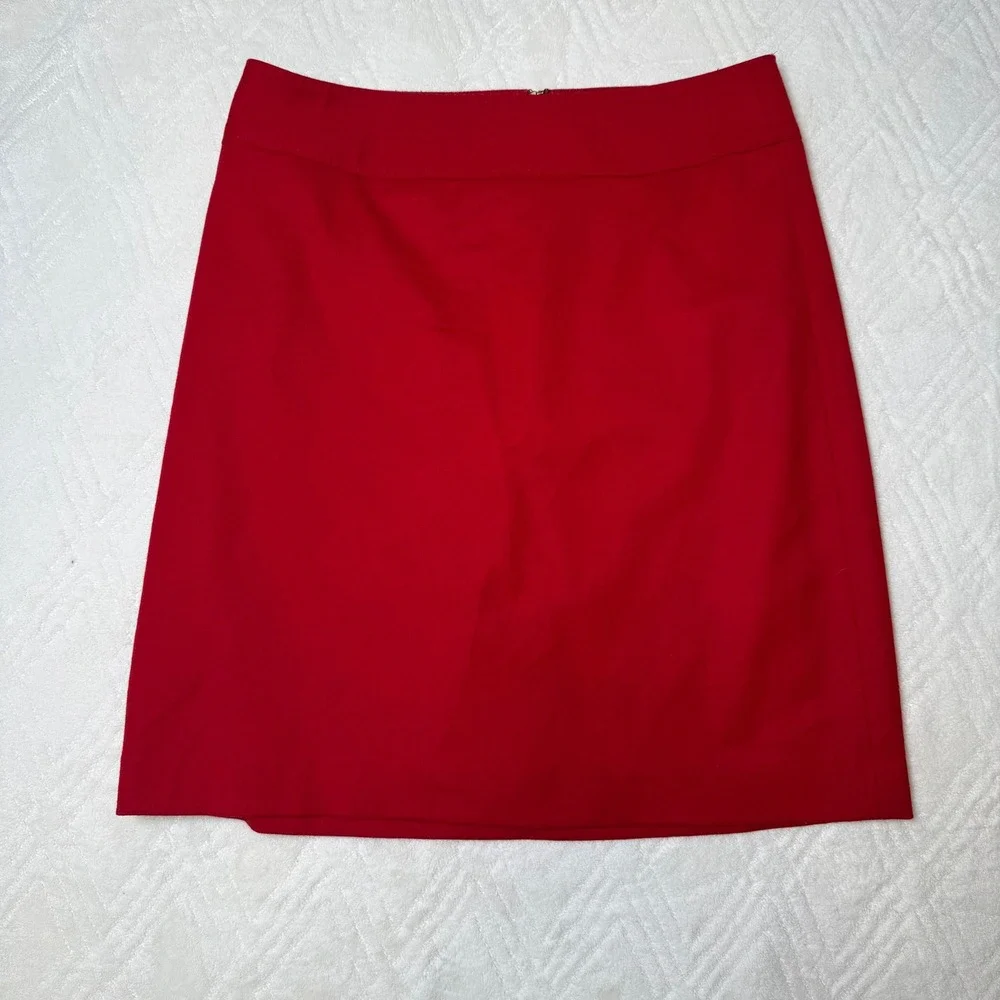 Preppy Classic Talbots Red 99% Wool A-Line Skirt Size 6 Knee Length